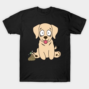 Funny Golden Retriever smells poo poo T-Shirt